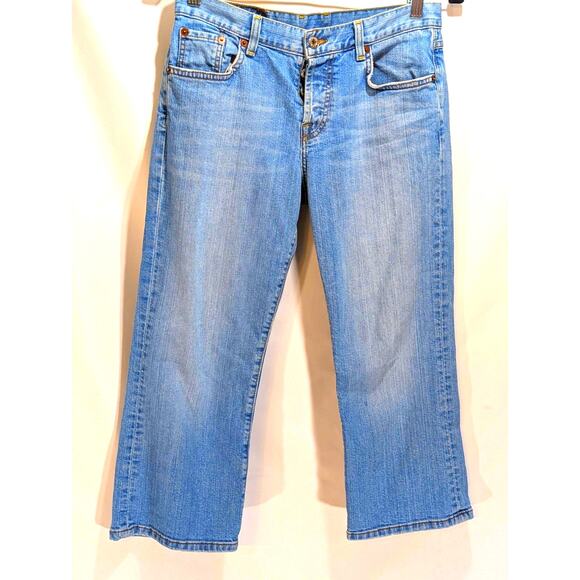 Lucky Brand Dungarees Easy Rider Crop Jeans Light Wash Size 6/28 Made in USA - Picture 1 of 5